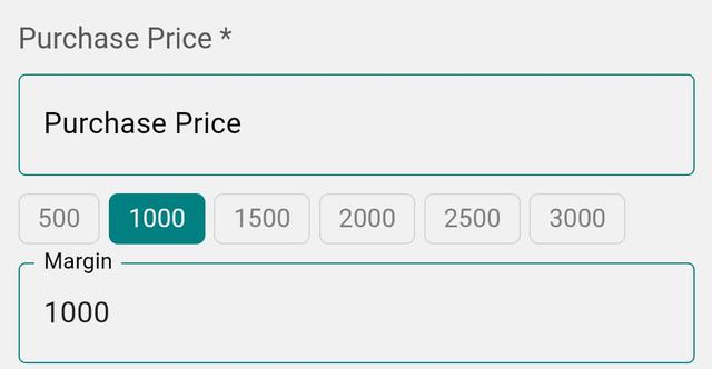 Add purchase amount and margin