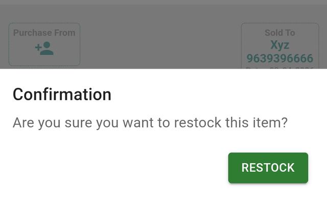Confirm Restock