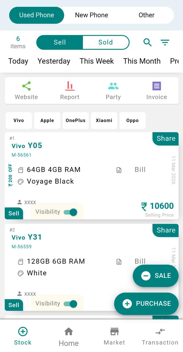 Sold Items