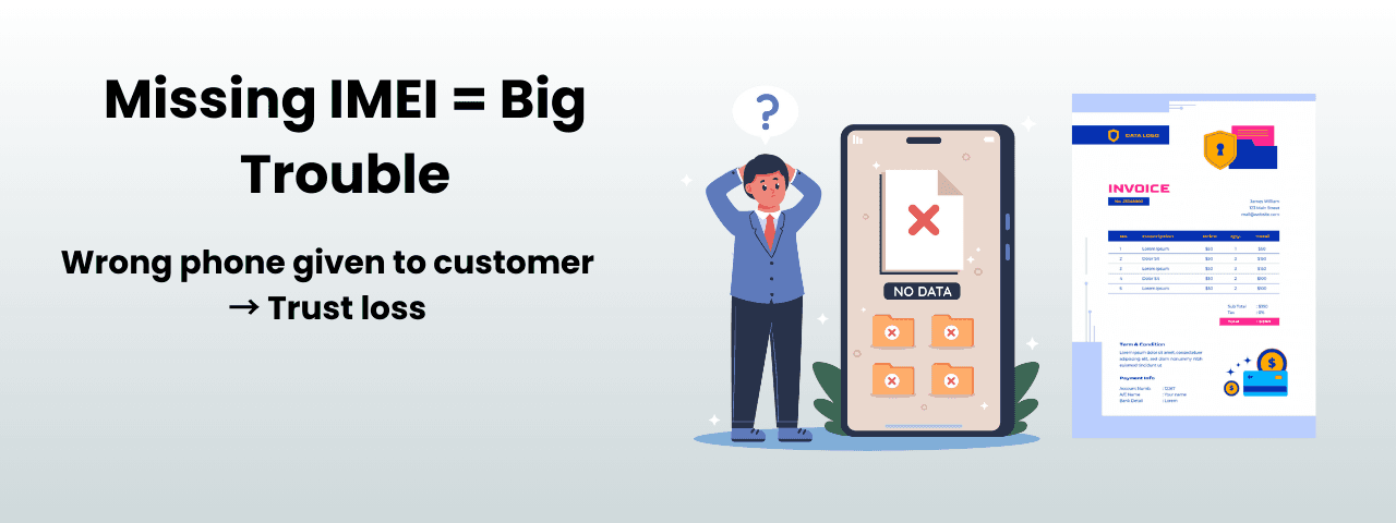 Mobile shop owner struggling due to missing IMEI tracking in generic billing software.