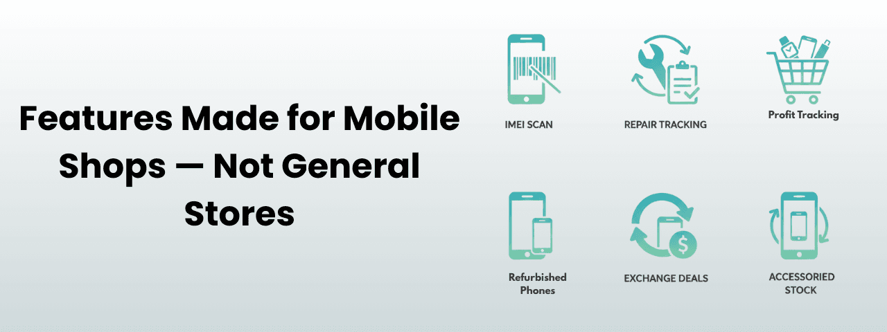Mobile repair phones piled up without a proper repair tracking system due to generic billing tools.