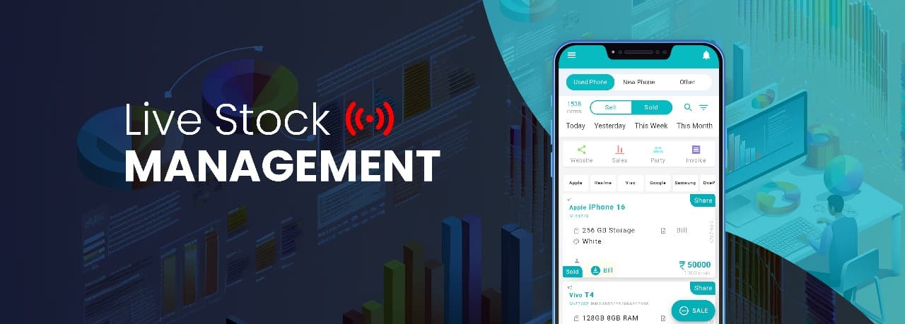 Live Stock Management Feature in Phoneo Mobile Shop Software - Real-Time Inventory Tracking
