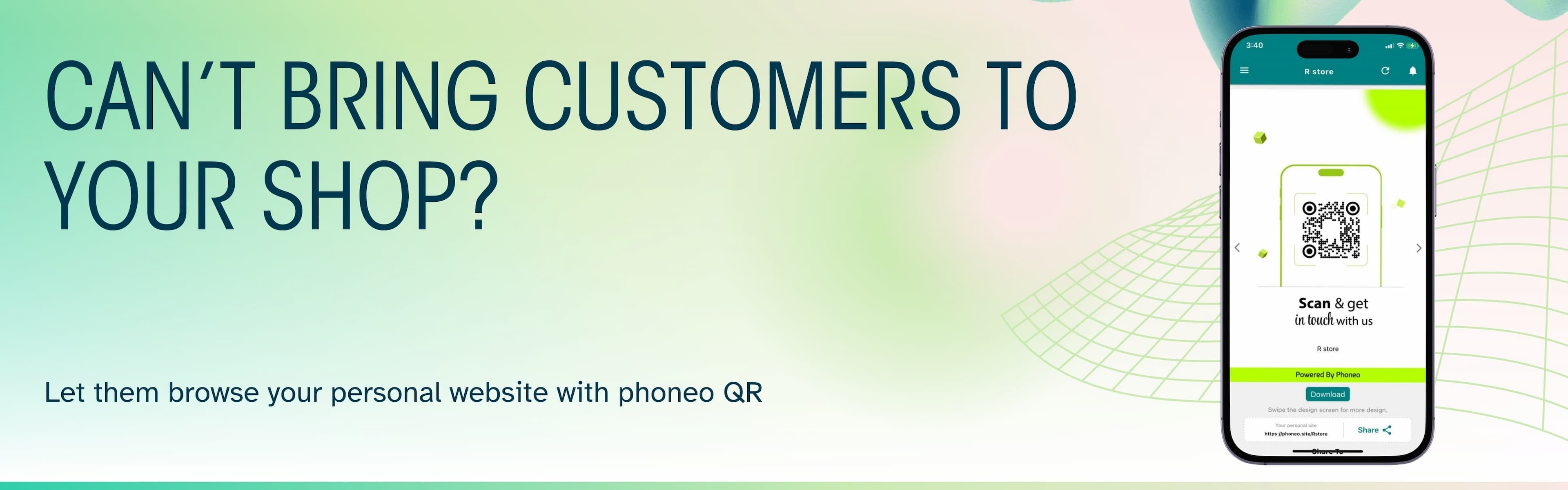 Phoneo QR Code for Mobile Shops - Create Your Own Online Store in 2025