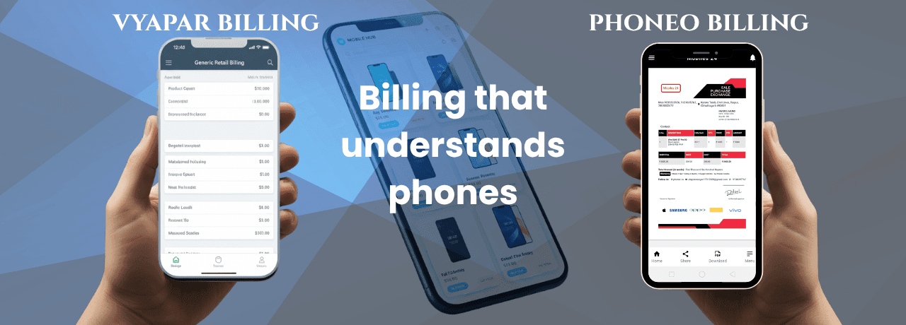 Vyapar vs Phoneo 2026 - Best Mobile Shop Billing and Invoice Software in India