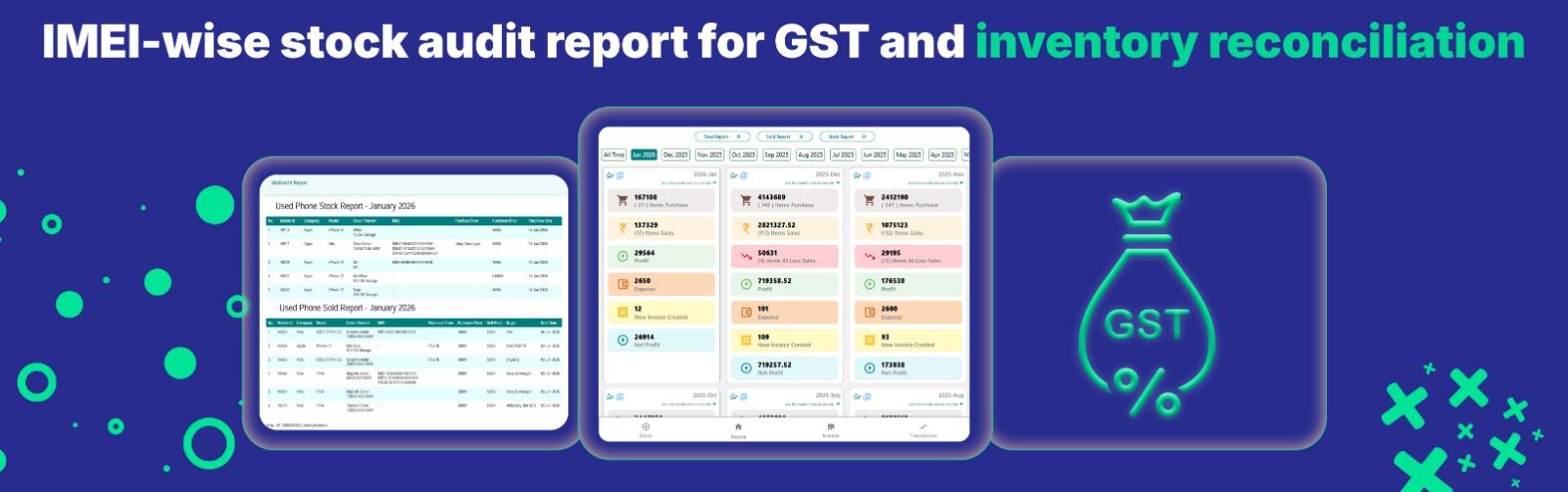 IMEI-wise stock audit report for GST and inventory reconciliation IMEI-wise stock audit report for GST and inventory reconciliation
