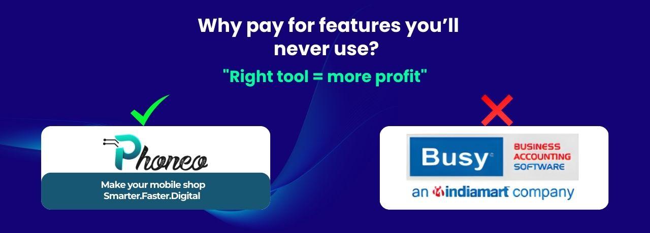 Final verdict Phoneo vs Busy software for mobile shop owners and used phone businesses Final verdict comparison between Phoneo and Busy software showing why Phoneo is better for mobile shop owners in India