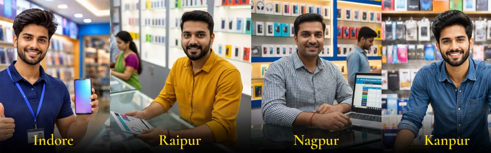 PHONEO mobile shop software used across Indian cities like Raipur, Indore, Nagpur, Kanpur and Hyderabad Mobile shop owners in Raipur, Indore, Nagpur, Hyderabad and other Indian cities using PHONEO software for billing and stock management