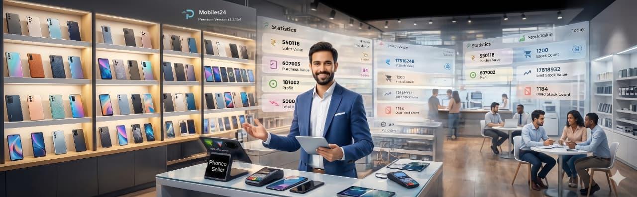Smart mobile shop software with duplicate IMEI alert feature for accurate inventory and billing management Mobile shop management software showing duplicate IMEI alert on screen